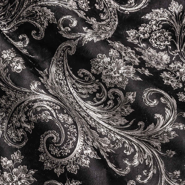 Men’s Paisley Embossed Blazer Modern Fit Tuxedo Jacket + Bow Tie & Free Socks-SILVER