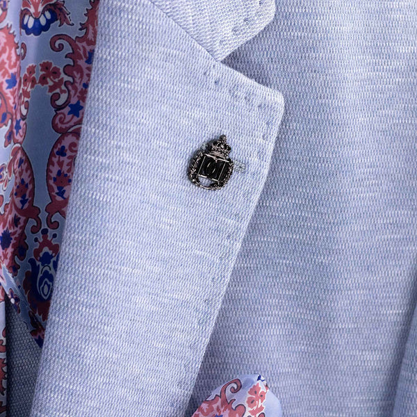 Men Modern-Fit Textured Sport Coat Blazer | Super Stretch | Washable, FREE Socks-LIGHT BLUE