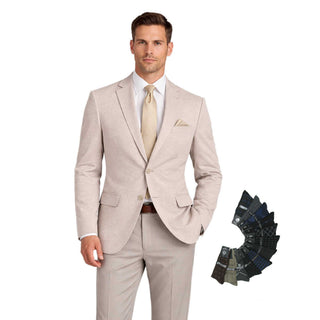Men Modern-Fit Textured Sport Coat Blazer | Super Stretch | Washable, FREE Socks