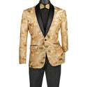 Men's Luxury Embroidery Slim Blazer Tuxedo Wedding Prom Jacket Bow Tie & Socks