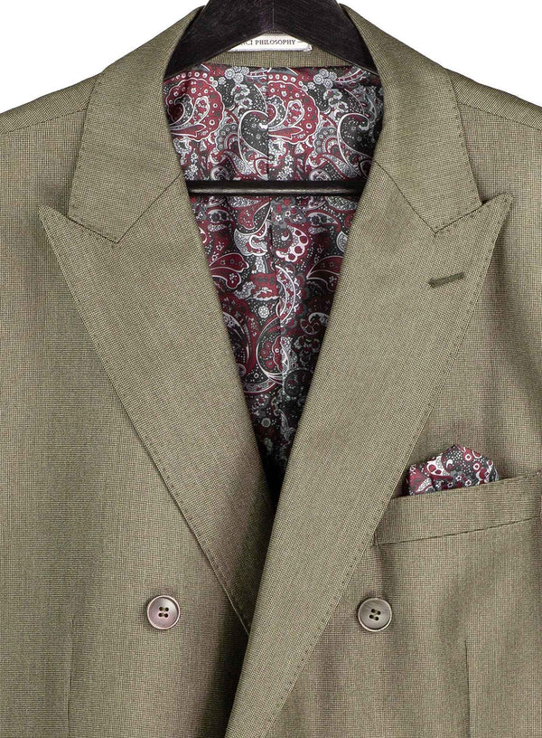 Luxurious Regular-Fit Men's Sharkskin Double Breasted 4x6 Suit, Adj Waist + FREE SOCKS - DUSTY PURPLE (Copy)