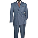 Luxurious Men's Sharkskin Double Breasted 4x6 Regular-Fit Suit, Adj Waist, Free Socks - MOCHA
