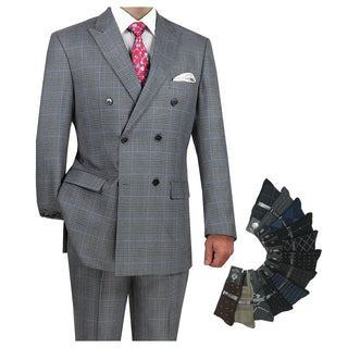 Luxurious Men's Double-Breasted Glen Plaid Suit