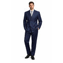Men's Double Breasted Pinstripe Suit 6x2, Regular-Fit, Adjust Waist, BLACK