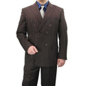 Men's Double Breasted Pinstripe Suit 6x2, Regular-Fit, Adjust Waist, BROWN