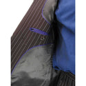 Men's Double Breasted Pinstripe Suit 6x2, Regular-Fit, Adjust Waist, BROWN