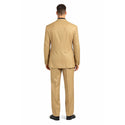 Men's Double Breasted Pinstripe Suit 6x2, Regular-Fit, Adjust Waist, CAMEL