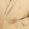 Men's Double Breasted Pinstripe Suit 6x2, Regular-Fit, Adjust Waist, CAMEL