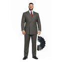 Men's Double Breasted Pinstripe Suit 6x2, Regular-Fit, Adjust Waist, CHARCOAL