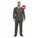 Men's Double Breasted Pinstripe Suit 6x2, Regular-Fit, Adjust Waist, CHARCOAL