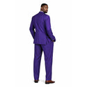 Men's Double Breasted Pinstripe Suit 6x2, Regular-Fit, Adjust Waist, PURPLE
