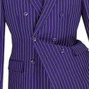 Men's Double Breasted Pinstripe Suit 6x2, Regular-Fit, Adjust Waist, PURPLE