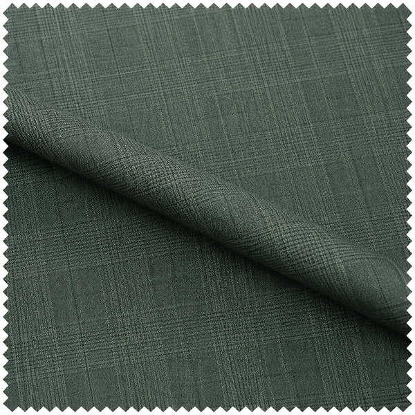 Men's Double Breasted Glen Plaid Suit 6x2, Regular-Fit, Adjust Waist, Free Socks -FORREST GREEN