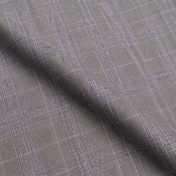 Men's Double Breasted Glen Plaid Suit 6x2, Regular-Fit, Adjust Waist, Free Socks