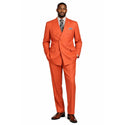 Men's Double Breasted Pinstripe Suit 6x2, Regular-Fit, Adjust Waist, CANYON CLAY