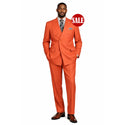 Men's Double Breasted Pinstripe Suit 6x2, Regular-Fit, Adjust Waist, CANYON CLAY