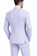 Men's Seersucker Striped Suit 2-PC Modern-Fit, Adjustable Waist, Free Socks
