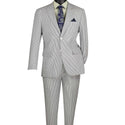 Men's Seersucker Striped Suit 2-PC Modern-Fit, Adjustable Waist, Free Socks, GREEN