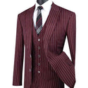 Luxurious Men's 3-Pieces Gangster Stripe Suit Triple Blessings