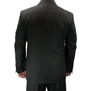 Luxurious Men's Double-Breasted Gangster Stripe Suit Triple Blessings