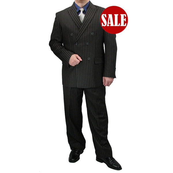 Luxurious Men's Gangster Stripe Suit Assorted Colors Triple Blessings