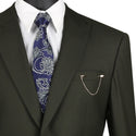 Luxurious Men's Modern-Fit Suit Olive Triple Blessings