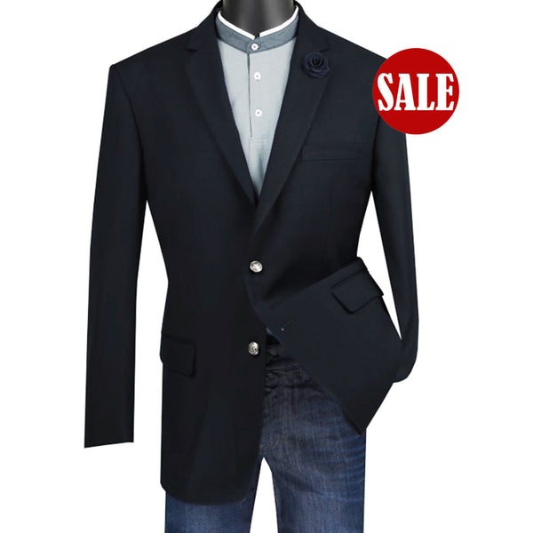 Luxurious Men's Regular-Fit Dress Blazer - Black Triple Blessings