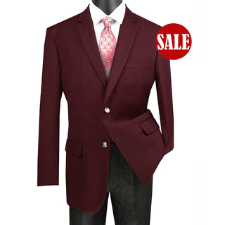 Luxurious Men's Regular-Fit Dress Blazer - Burgundy Triple Blessings
