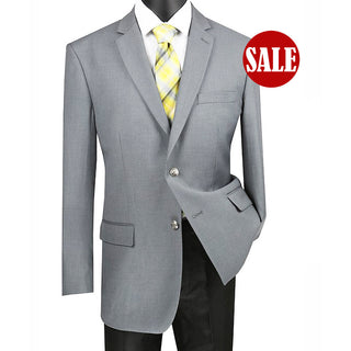 Luxurious Men's Regular-Fit Dress Blazer - Medium Gray Triple Blessings