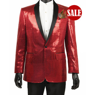 Luxurious Men's Regular-Fit Sequin Sport Coat Assorted Colors Triple Blessings