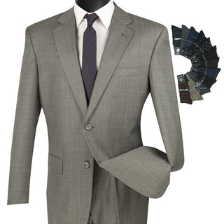 Luxurious Men's Regular-Fit Textured Weave Suit Triple Blessings