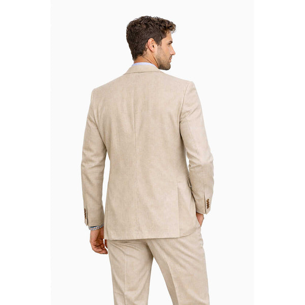 Men’s Modern Fit Linen-Cotton Suit | Breathable Stretch Comfort | FREE SOCKS
