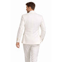 Men’s Modern Fit Linen-Cotton Suit | Breathable Stretch Comfort | FREE SOCKS-WHITE