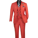 Men's 3-PC Fashion Suit, Modern Fit, Fancy Vest, Prom Wedding, Stretch Fabric, BRICK RED