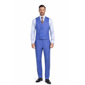 Men's Modern Fit 3-PC Suit, 2-Button, Stretch Fabric, Adjust Waist, FRENCH BLUE