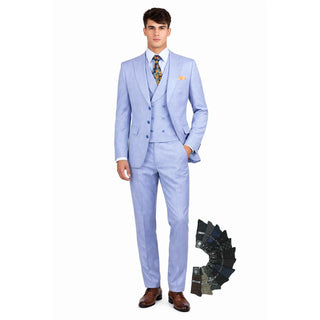 Men's 3-PC Fashion Suit, Modern Fit, Fancy Vest, Prom Wedding, Stretch Fabric