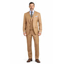 Men's Modern Fit 3-PC Suit, 2-Button, Stretch Fabric, Adjust Waist, LIGHT BROWN