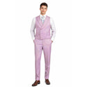 Men's 3-PC Fashion Suit, Modern Fit, Fancy Vest, Prom Wedding, Stretch Fabric, LAVENDER