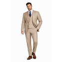 Men's Modern Fit 3-PC Suit, 2-Button, Stretch Fabric, Adjust Waist, TAUPE
