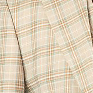 Luxurious Men's Modern-Fit, 3-Piece Windowpane Suit Khaki (Stretch Fabric)