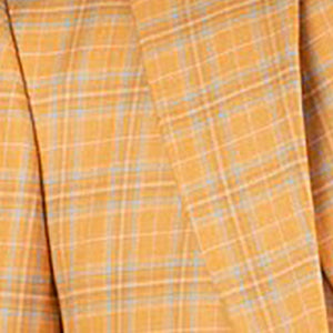 Luxurious Men's Modern-Fit, 3-Piece Windowpane Suit Orange (Stretch Fabric)