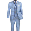 Luxurious Men's Modern-Fit, 3-Piece Windowpane Suit