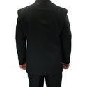 Men's Regular-Fit Double-Breasted Dress Suit Black Triple Blessings