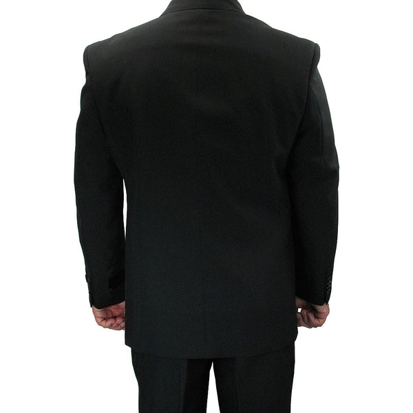 Men's Regular-Fit Double-Breasted Dress Suit Black Triple Blessings