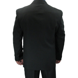 Men's Regular-Fit Double-Breasted Dress Suit Charcoal Gray Triple Blessings