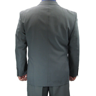 Men's Regular Fit Double-Breasted Dress Suit Gray Triple Blessings