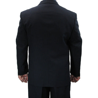 Men's Regular Fit Double-Breasted Dress Suit Navy Triple Blessings