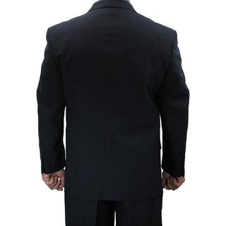 Men's Regular-Fit Double-Breasted Dress Suit Navy Triple Blessings