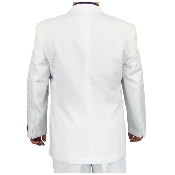 Men's Regular-Fit Double-Breasted Dress Suit White Triple Blessings