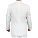 Men's Regular Fit Double-Breasted Dress Suit White Triple Blessings